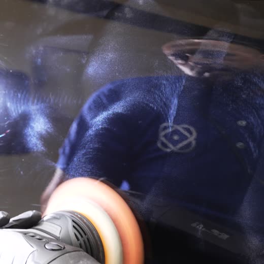 Machine polishing a car panel